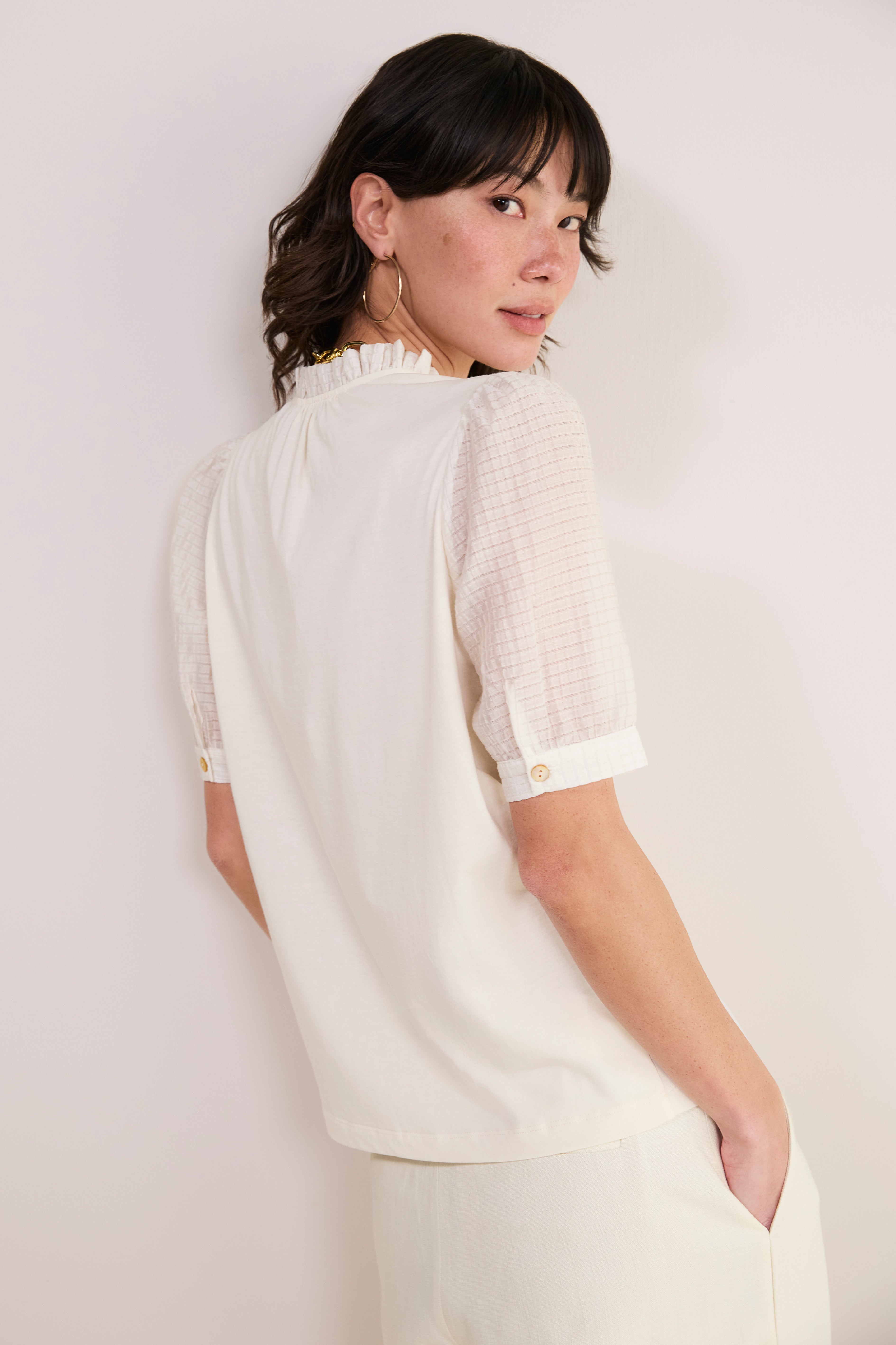 Charlise Short Sleeve Top - Ivory