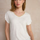 Chiara Linen V Neck Tee - White