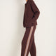 Chloe Travel Knit Trousers - Cocoa Side Stripe