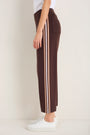 Chloe Travel Knit Trousers - Cocoa Side Stripe