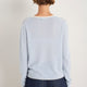 Chrissie Cashmere Jumper - Chambray Blue/Ivory Micro Stripe