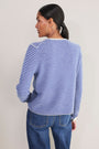 Chrissie Cashmere Jumper - Cobalt/Grey Micro Stripe