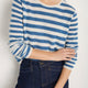Chrissie Cashmere Jumper - Denim Blue/Ivory Stripe