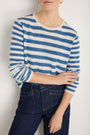 Chrissie Cashmere Jumper - Denim Blue/Ivory Stripe