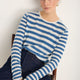 Chrissie Cashmere Jumper - Denim Blue/Ivory Stripe