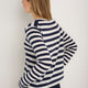 Chrissie Cashmere Jumper - Ecru/Midnight Stripe