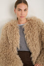 Cameron Shaggy Faux Fur Jacket - Oyster