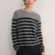 Chrissie Cashmere Jumper - Grey/Black Stripe
