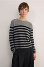 Chrissie Cashmere Jumper - Grey/Black Stripe
