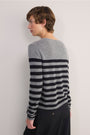 Chrissie Cashmere Jumper - Grey/Black Stripe