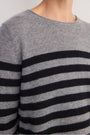Chrissie Cashmere Jumper - Grey/Black Stripe