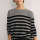 Chrissie Cashmere Jumper - Grey/Black Stripe