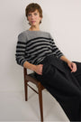 Chrissie Cashmere Jumper - Grey/Black Stripe