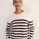 Chrissie Cashmere Jumper - Ivory/Cocoa Stripe