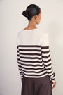 Chrissie Cashmere Jumper - Ivory/Cocoa Stripe