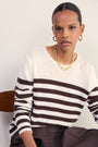 Chrissie Cashmere Jumper - Ivory/Cocoa Stripe
