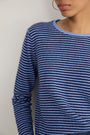 Chrissie Cashmere Jumper - Midnight/Chambray Blue Micro Stripe
