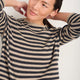 Chrissie Cashmere Jumper - Oat/Charcoal/Metallic Stripe