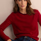 Chrissie Cashmere Jumper - Red/Aubergine Micro Stripe