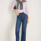 Chrissie Cashmere Jumper - Silver/Blossom Pink Micro Stripe