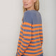 Chrissie Cashmere Jumper - Denim Blue/Orange Stripe