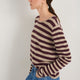 Chrissie Cashmere Jumper - Oat/Deep Fig Stripe