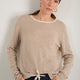 Chrissie Cashmere Jumper - Oat/Ivory Stripe