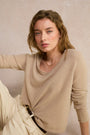 Chrissie Cashmere V-Neck Jumper - Oat Sparkle