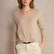 Chrissie Cashmere V-Neck Jumper - Oat Sparkle