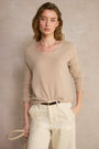 Chrissie Cashmere V-Neck Jumper - Oat Sparkle