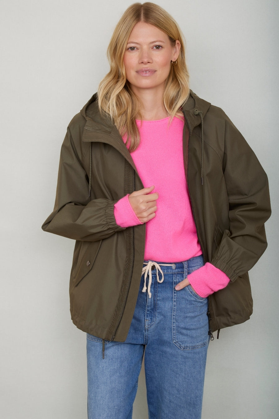 Colette Waterproof Rain Jacket - Olive Green