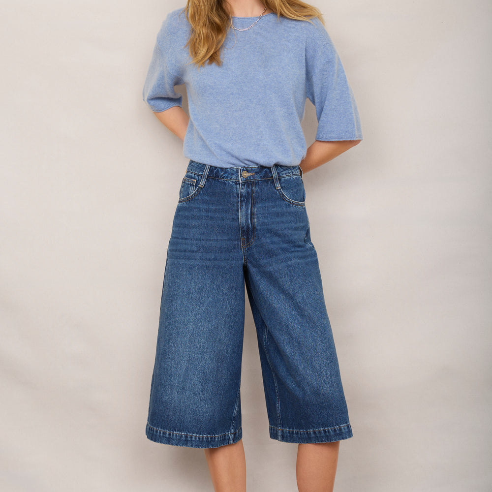 Christie Culotte Jean - Mid Wash