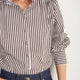Clemmy Classic Shirt - Cocoa/Ivory Stripe
