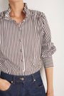 Clemmy Classic Shirt - Cocoa/Ivory Stripe