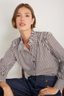 Clemmy Classic Shirt - Cocoa/Ivory Stripe