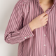 Clemmy Classic Shirt - Deep Fig/Raspberry Pink Stripe