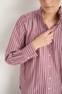 Clemmy Classic Shirt - Deep Fig/Raspberry Pink Stripe