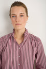 Clemmy Classic Shirt - Deep Fig/Raspberry Pink Stripe