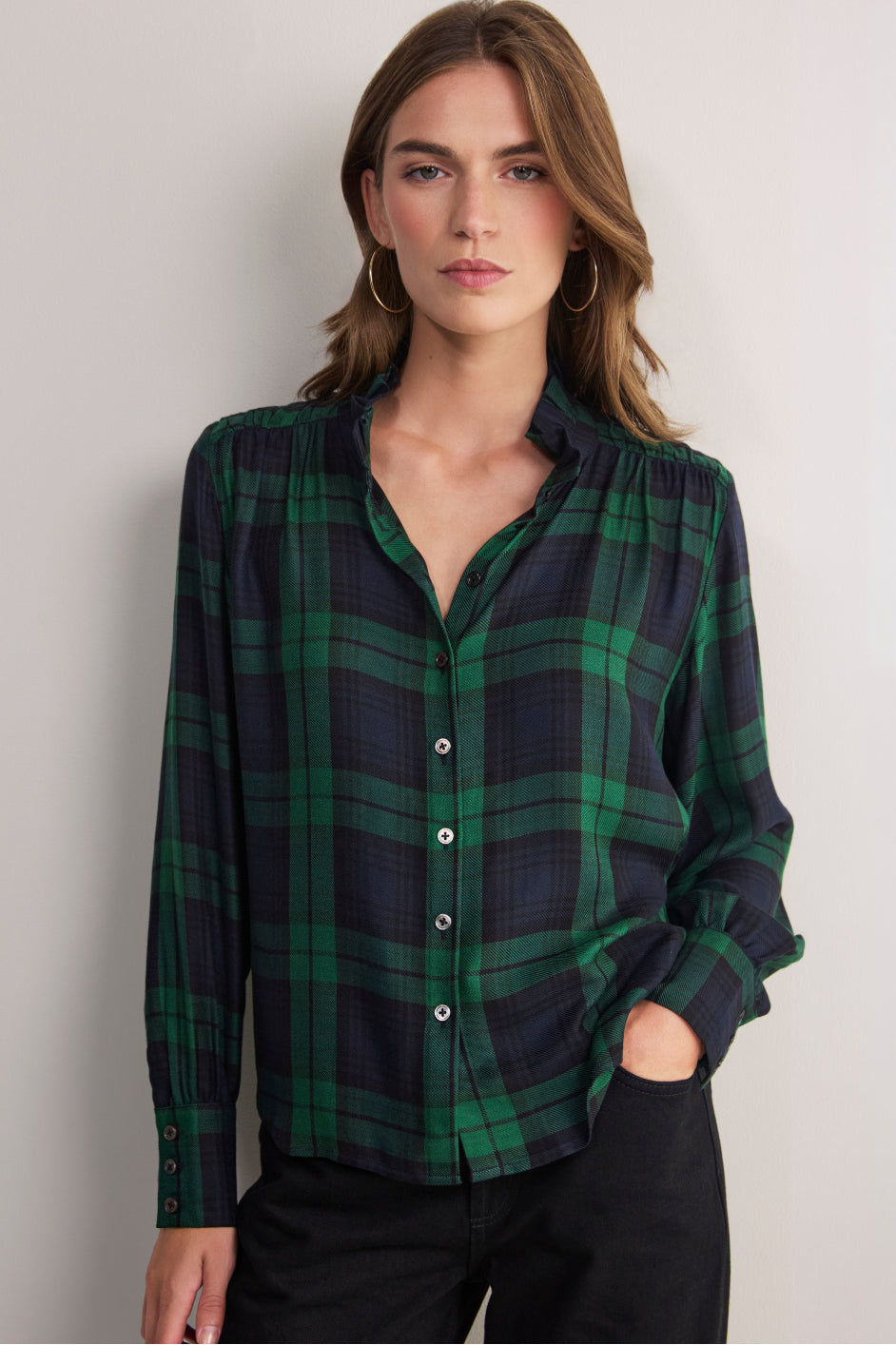 Clemmy Classic Shirt - Midnight/Forest Check