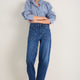Clemmy Classic Shirt - Mid Blue/Green Stripe