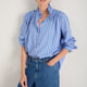 Clemmy Classic Shirt - Blue/Pink Stripe