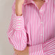 Clemmy Classic Shirt - Raspberry Pink/Ivory Stripe