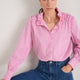 Clemmy Classic Shirt - Raspberry Pink/Ivory Stripe