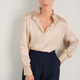 Clemmy Silk Satin Blouse - Oyster