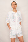 Cora Embroidered Short - White