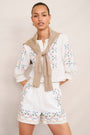 Cora Embroidered Short - White
