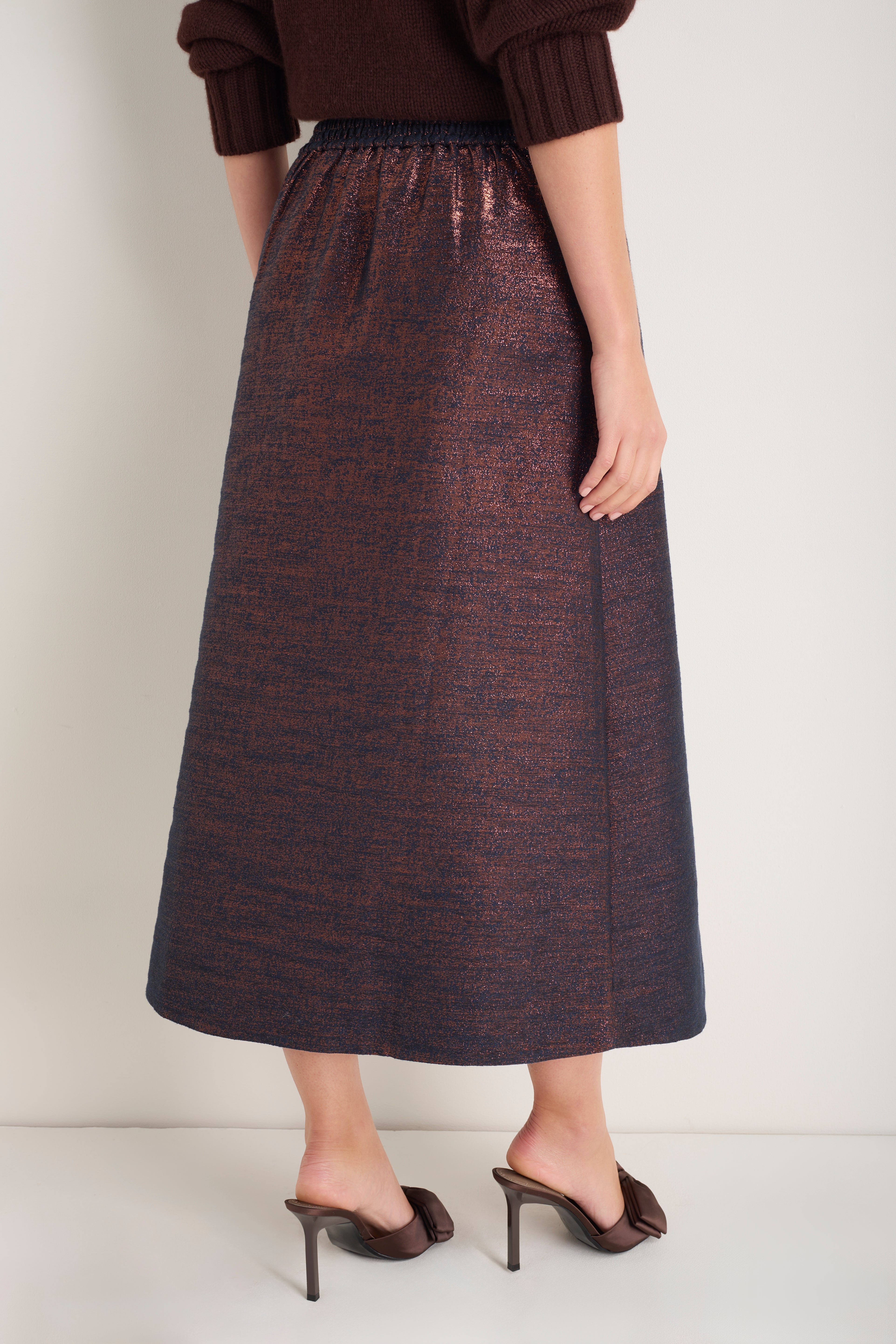 Coral Metallic Skirt - Midnight/Copper