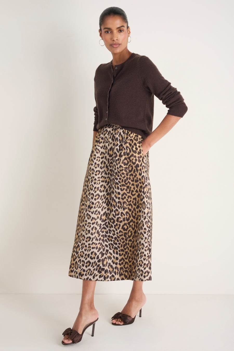 Coral Skirt - Leopard Jacquard