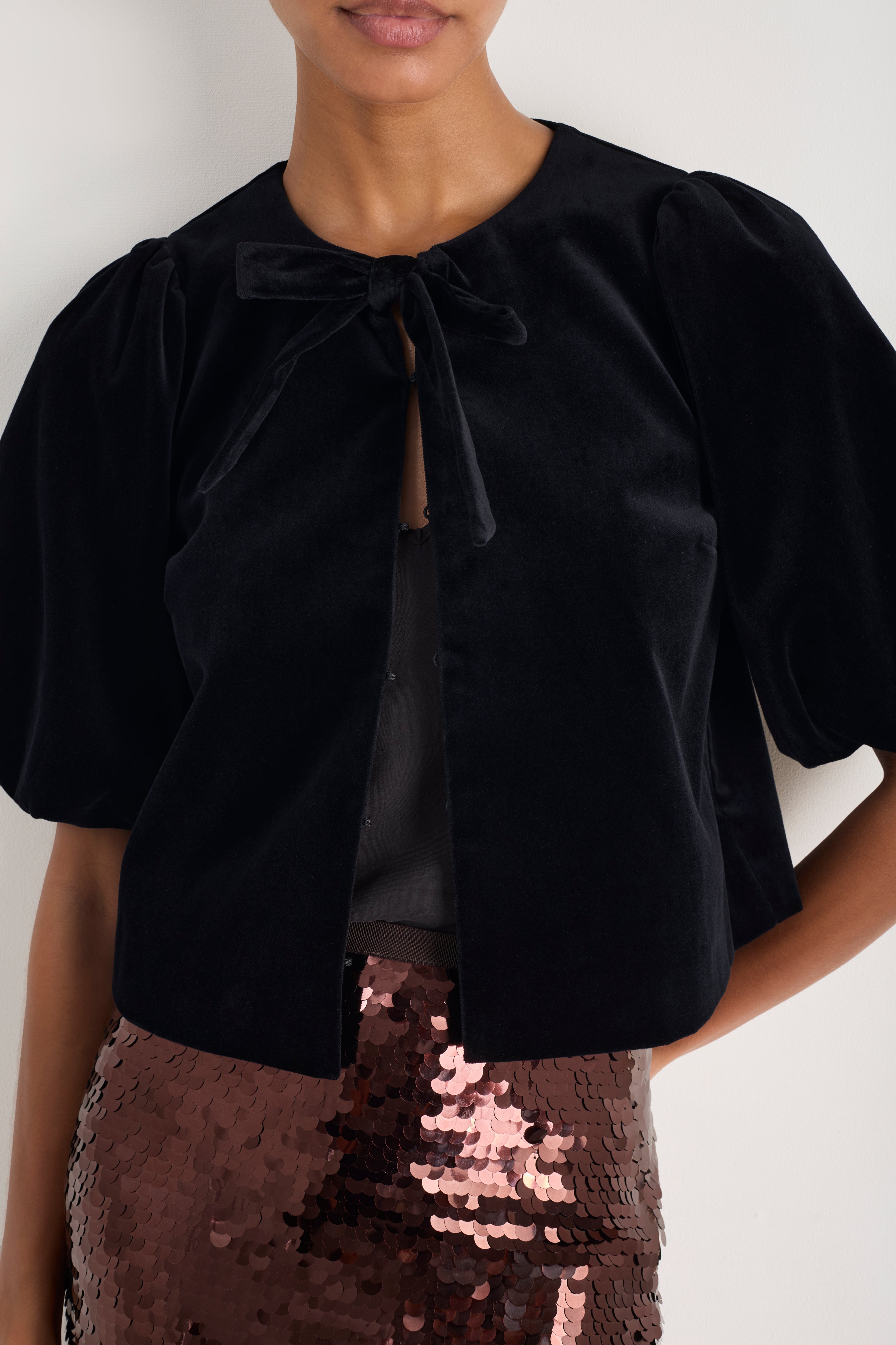 Coral Top - Black Velvet