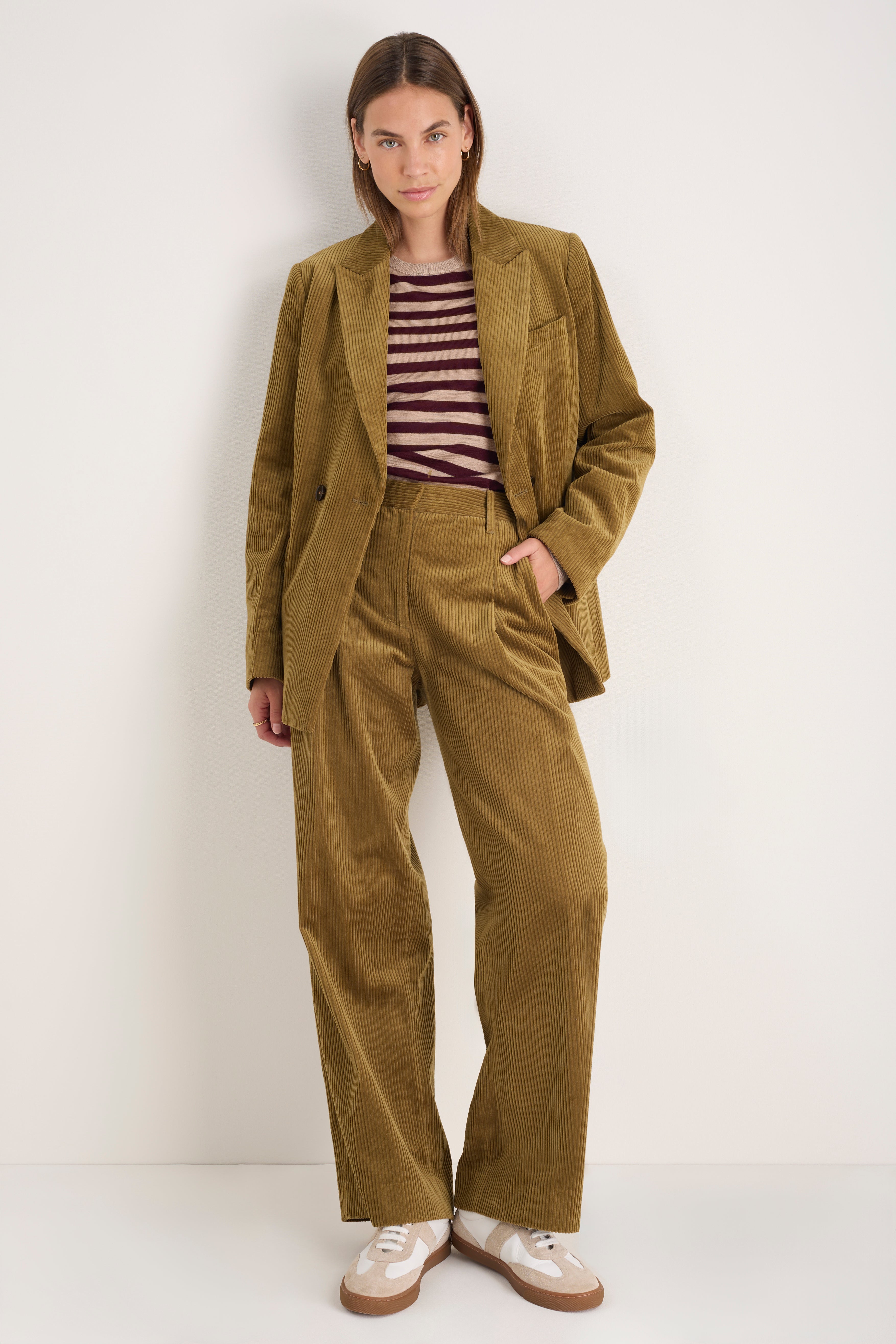 DB X Wyse Cord Blazer - Dark Chartreuse